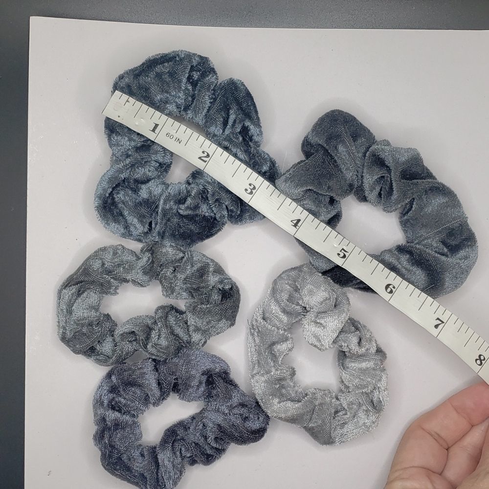 Gray Velvet Scrunchie Bundle - Picture 3 of 3